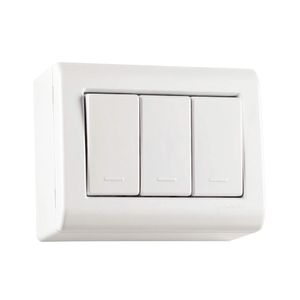 Conjunto com Caixa de Sobrepor e 3 Interruptores Simples Sistema X 10A LizFlex Branco 250V - 57304021 -Tramontina