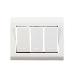 Conjunto com Caixa de Sobrepor e 3 Interruptores Simples Sistema X 10A LizFlex Branco 250V - 57304021 -Tramontina