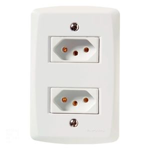 Conjunto 4x2 com Tomada Dupla 2P+T 20A 250V Liz Branco - 57145066 - Tramontina