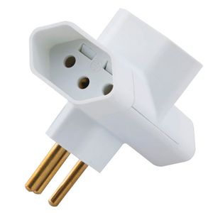 Adaptador de Tomada Benjamim T com 3 Entradas 2PxT 10A Branco - Tramontina