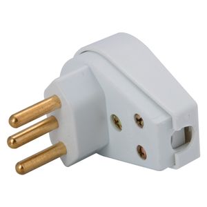 Plugue Angular Branco 2P+T 20A 250V - 57402011 - Tramontina