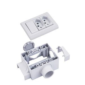 Caixa de Sobrepor Multiúso X 3 Postos para Eletrodutos e Canaletas LizFlex Branca - 57304050 - Tramontina