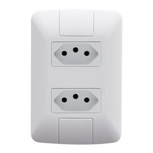 Conjunto 4x2 com Tomada Dupla 2P+T Aria Branco 10A 250V - 57241065 - Tramontina