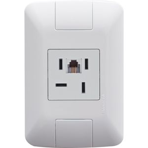 Conjunto 4x2 com 1 Tomada de Telefone 4P e RJ11 Aria Branco - 57241018 - Tramontina