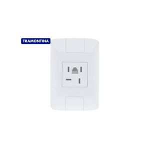 Conjunto 4x2 com 1 Tomada de Telefone 4P e RJ11 Aria Branco - 57241018 - Tramontina