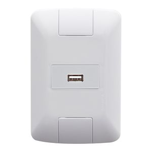 Conjunto 4x2 com 1 Tomada USB Brilho Aria Branco Bivolt 1,5A - 57241026 - Tramontina