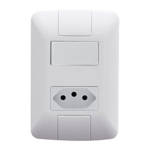 Conjunto 4x2 com 1 Interruptor Simples e 1 Tomada 2P+T 20A 250V Aria Branco - 57241044 - Tramontina