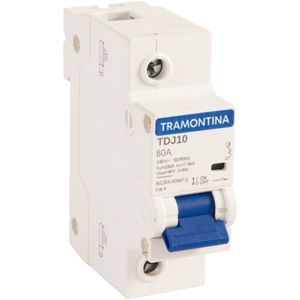 Disjuntor Din Monofásico Unipolar com Curva C 80A - 58011143 - Tramontina