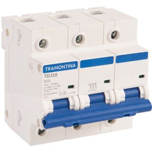 Disjuntor Din Trifásico Tripolar com Curva C 80A - 58013143 - Tramontina