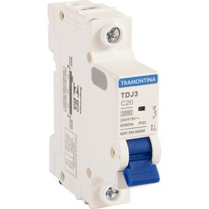 Disjuntor Din Monofásico Unipolar com Curva C 20A - 58011106 - Tramontina