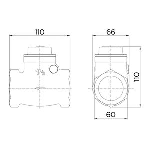 Válvula de Retenção Horizontal 1 1/2" - 30201500 - Docol