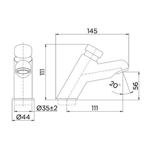 Torneira para Banheiro Mesa Pressmatic Cromado 110° - 17160806 - Docol