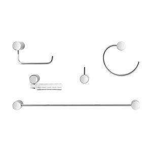 Kit de Acessórios para Banheiro Single Cromado 5 Peças - 00183106 - Docol
