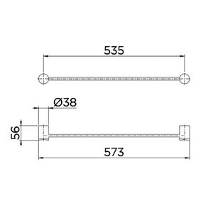 Porta-Toalhas Bastão Single Cromado - 00158106 - Docol