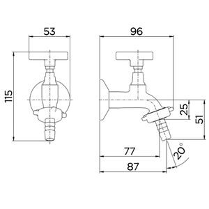 Torneira para Jardim Parede 1130 Trio Cromado 3/4" - 00534406 - Docol