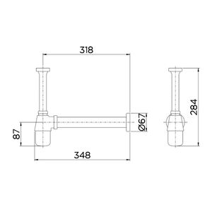 Sifão para Cozinha Cromado 1/2" - 006610062 - Docol
