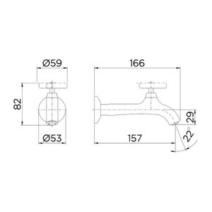 Torneira para Tanque Parede Bica Longa 1158 Primor Cromado - 00673106 - Docol