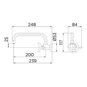 Torneira para Cozinha Parede Primor 1/2" e 3/4"- 00673306 - Docol