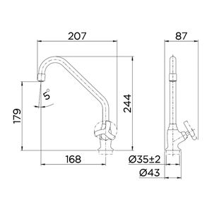 Torneira para Cozinha Mesa Bica Alta Primor Cromado - 00673406 - Docol