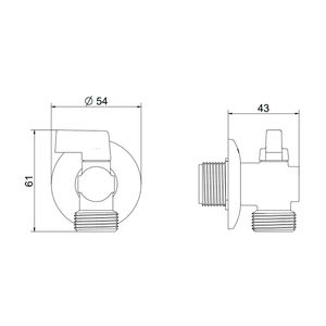 Torneira Esfera para Máquina de Lavar Cromado - 00784006 - Docol
