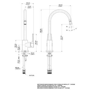 Torneira Monocomando Cozinha de Mesa Cromado Lift - 00796206 - Docol