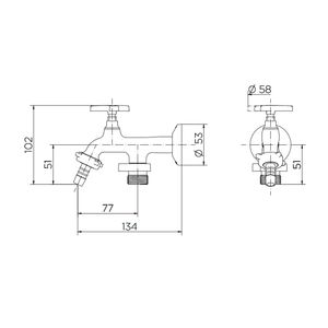 Toreneira para Tanque/Máquina de Lavar 1134 com Bico Nova Pertutti Cromado - 00904106 - Docol