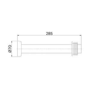 Tubo de Ligação para Bacia Cobre Escovado 30CM - 00626669 - Docol