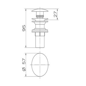 Válvula de Saída de Água Click Clack Cromado 7/8" - 00922406 - Docol