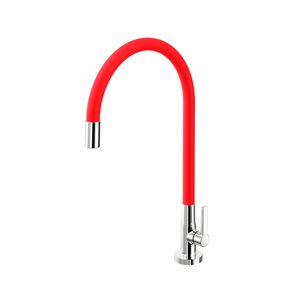 Torneira para Cozinha Mesa GaliFlex Cromado e Vermelha - 00966979 - Docol