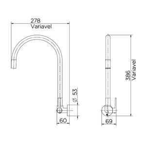 Torneira para Cozinha Parede GaliFlex Cromado e Vermelha - 00967479 - Docol