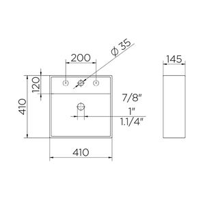Cuba De Apoio Quadrada 41X41X14,5cm Branca Qd2 Docol