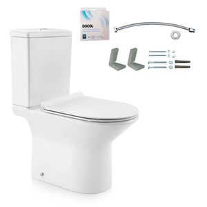 Kit Bacia com Caixa Acoplada e Assento Lift Branca + Conjunto de Fixação Flexível, Tubo de Ligação e Anel de Vedação - 00968766 - Docol