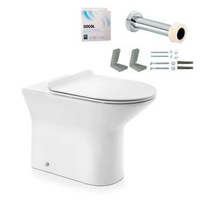 Kit Bacia Convencional com Assento Lift Branca + Conjunto de Fixação, Tubo de Ligação e Anel de Vedação - 00968966 - Docol