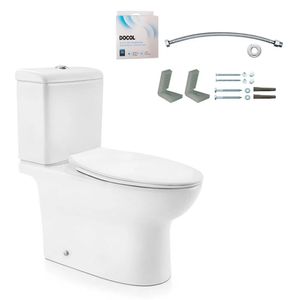 Kit Bacia com Caixa Acoplada e Assento Lóggica Branca + Conjunto de Fixação Flexível, Tubo de Ligação e Anel de Vedação - 00969166 - Docol