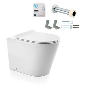 Kit Bacia Convencional com Assento Liss Branca + Conjunto de Fixação, Tubo de Ligação e Anel de Vedação - 00974666 - Docol