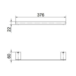 Porta Toalha de Rosto Bastão Flat Cromado 30CM - 01013606 - Docol