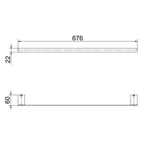 Porta Toalha Barra Flat Ouro Polido 60CM - 00961343 - Docol