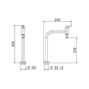 Torneira para Cozinha Mesa Bica Alta Móvel 90° Nova Lóggica Cromado - 01138106 - Docol