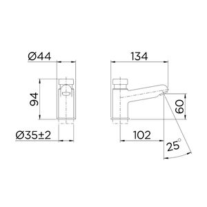 Torneira para Banheiro Alfa PressMatic Cromado - 00592606 - Docol