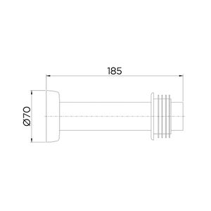 Tubo de Ligação para Bacia Cromado 20CM - 00589206 - Docol