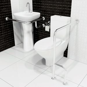 Barra de Segurança para Vaso Sanitário Sicmol 80x73cm Alumínio Cromada