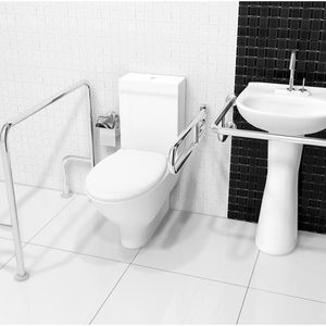 Barra de Apoio para Lavatório Sicmol Rebatível 20x70cm Cromada