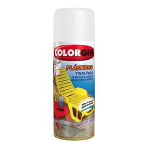Tinta Spray Colorgin Plástico Branco Fosco 350ml