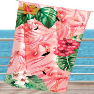 Toalha de Praia 100% Algodão Estampada Flamingos 02 76x152CM - Dohler