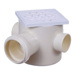 Caixa Sifonada Amanco com Grelha Quadrada Vórtice 100 X 100 X 50 MM Branco