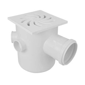 Caixa Sifonada Amanco com Grelha Quadrada Vórtice150 X 185 X 75 MM Branco