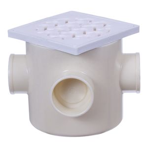 Caixa Sifonada Amanco com Grelha Quadrada Vórtice 100 X 100 X 50 MM Branco