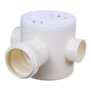 Caixa Sifonada Amanco com Grelha Redonda Vórtice 100 X 100 X 50 MM Branco