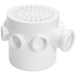 Caixa Sifonada Amanco com Grelha Redonda Vórtice 150 X 150 X 50 MM Branco