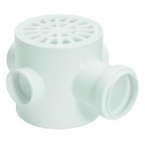 Caixa Sifonada Amanco com Grelha Redonda Vórtice 100 X 150 X 50 MM Branco